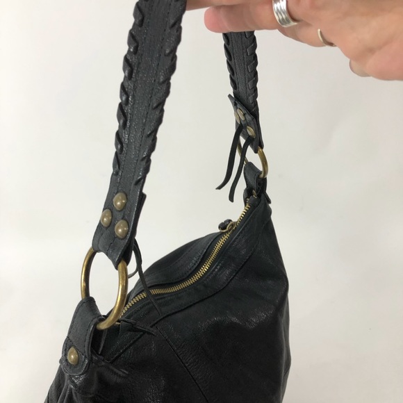 Tano Black Leather Shoulder Bag Purse - Picture 5 of 8
